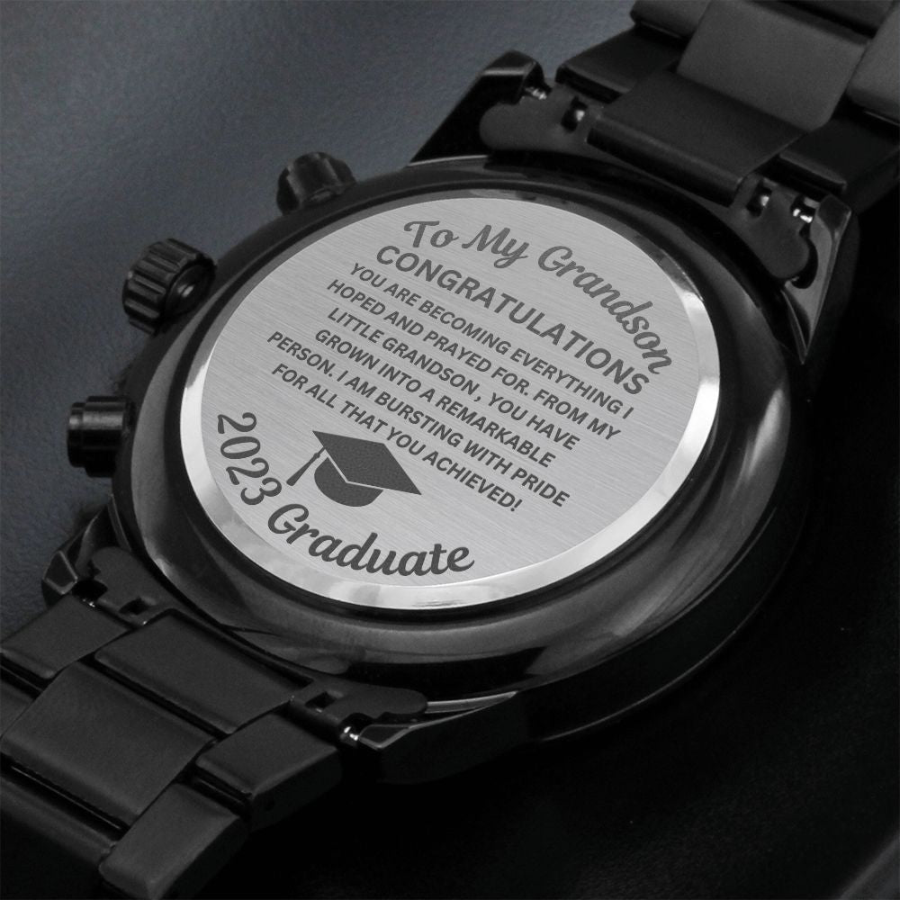 Graduate Gift For Grandson- For All That You Achieved- Engraved Watch