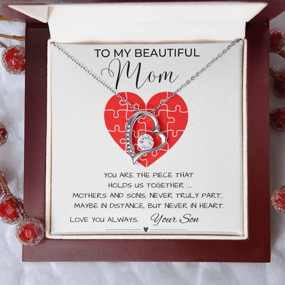 Gift For Mom from Son-You Are The PIECE That Holds US Together Necklace