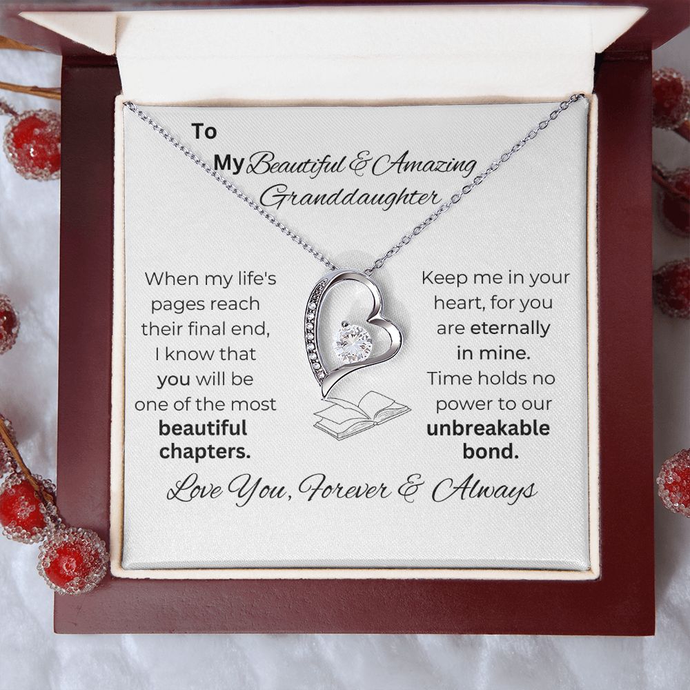 Personalized Beautiful Granddaughter-Unbreakable Bond - Forever Love Necklace