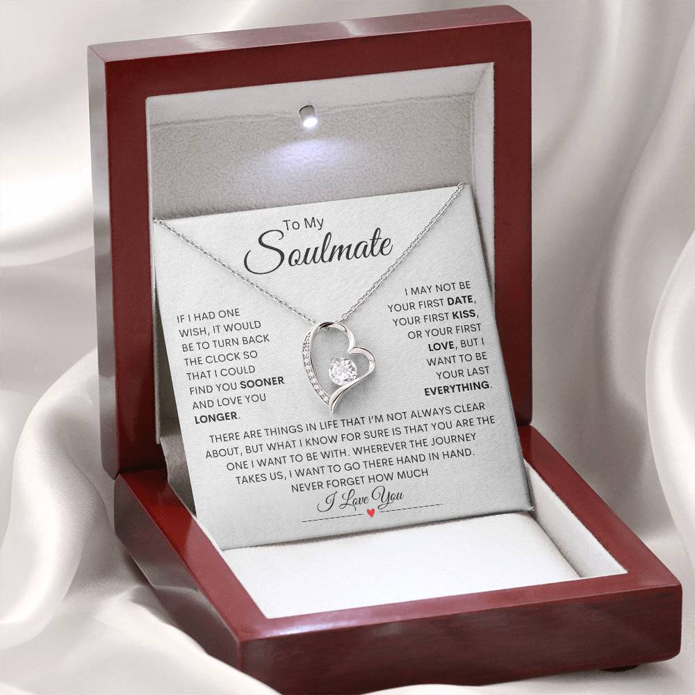 To My Soulmate| Last Everything| Forever Love Necklace| Necklace For Wife From Husband, Girlfriend Necklace, Wife Birthday Gift, Soulmate Gift For Her, Christmas, Anniversary