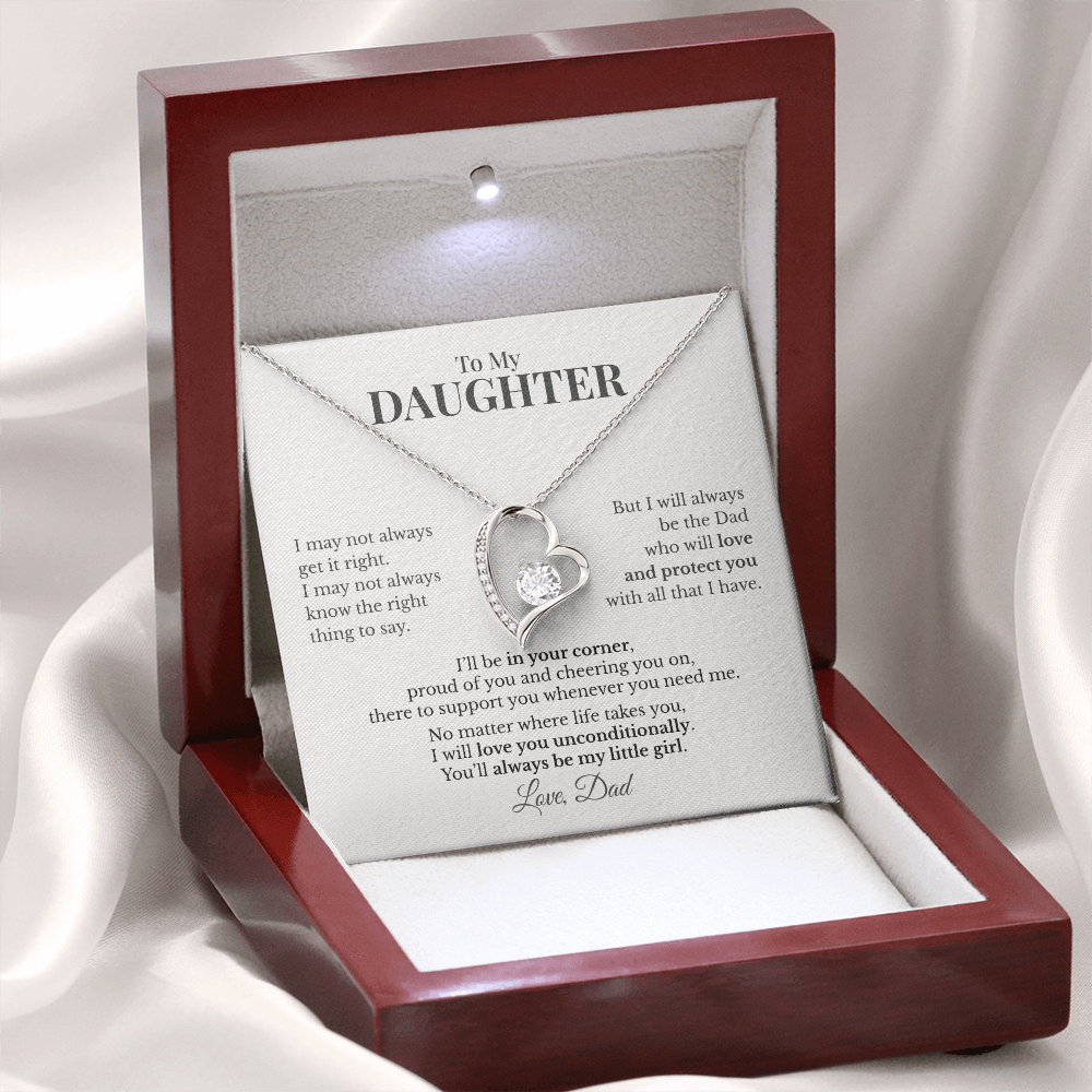 To My Daughter Forever Love Necklace From Dad – I'll Always Be in Your Corner
