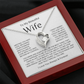 BEAUTIFUL WIFE - To My Wife | Heart Necklace |- MELT HER HEART. VALENTINES DAY,  BIRTHDAYS, ANNIVERSARY ETC.