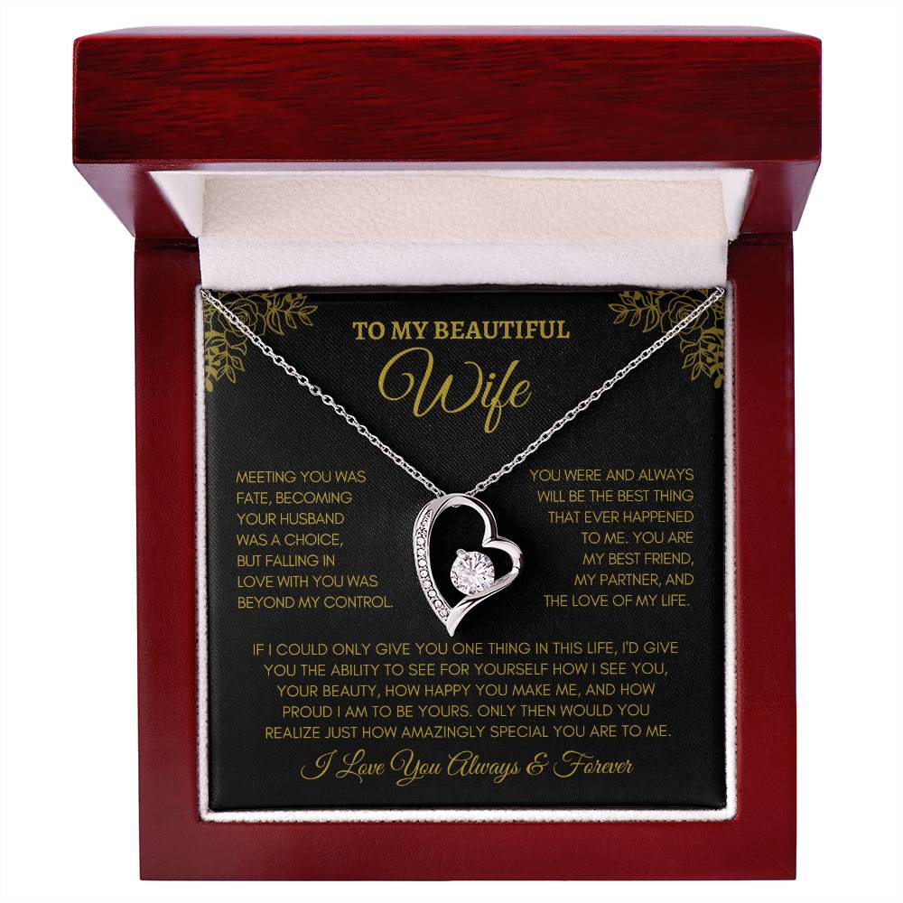 To My Beautiful Wife – Forever Love Heart Necklace