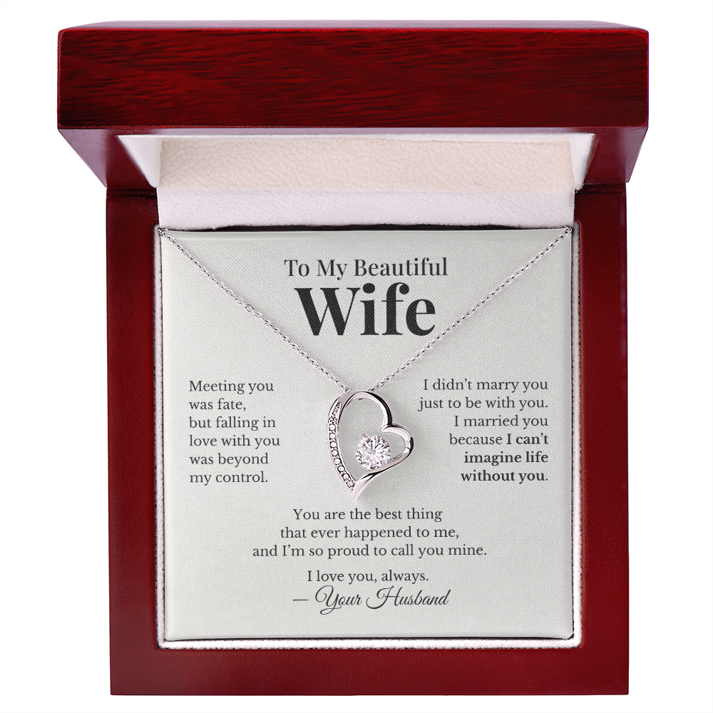 To My Beautiful Wife – Forever Love Heart Necklace