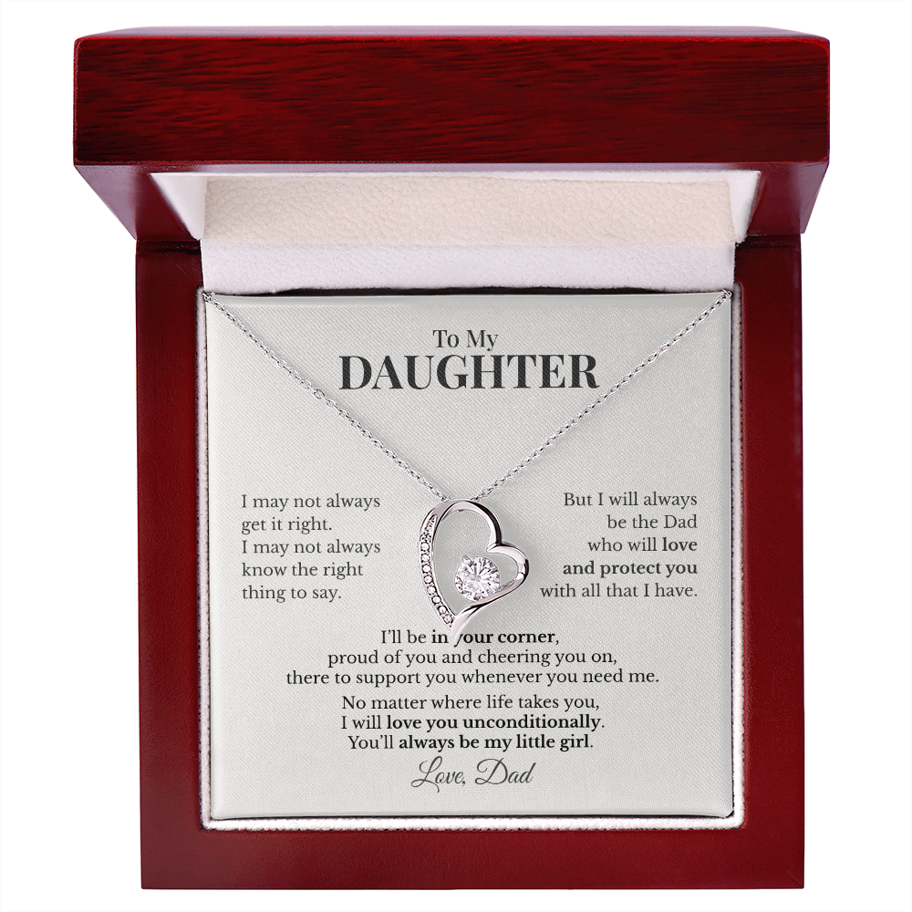 To My Daughter Forever Love Necklace From Dad – I'll Always Be in Your Corner