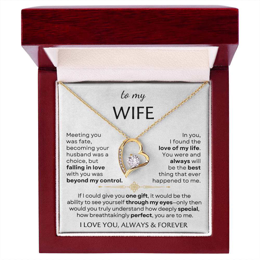 To My Beautiful Wife – Forever Love Heart Necklace