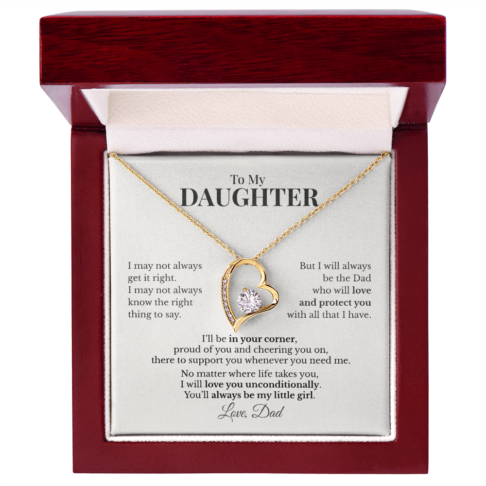 To My Daughter Forever Love Necklace From Dad – I'll Always Be in Your Corner