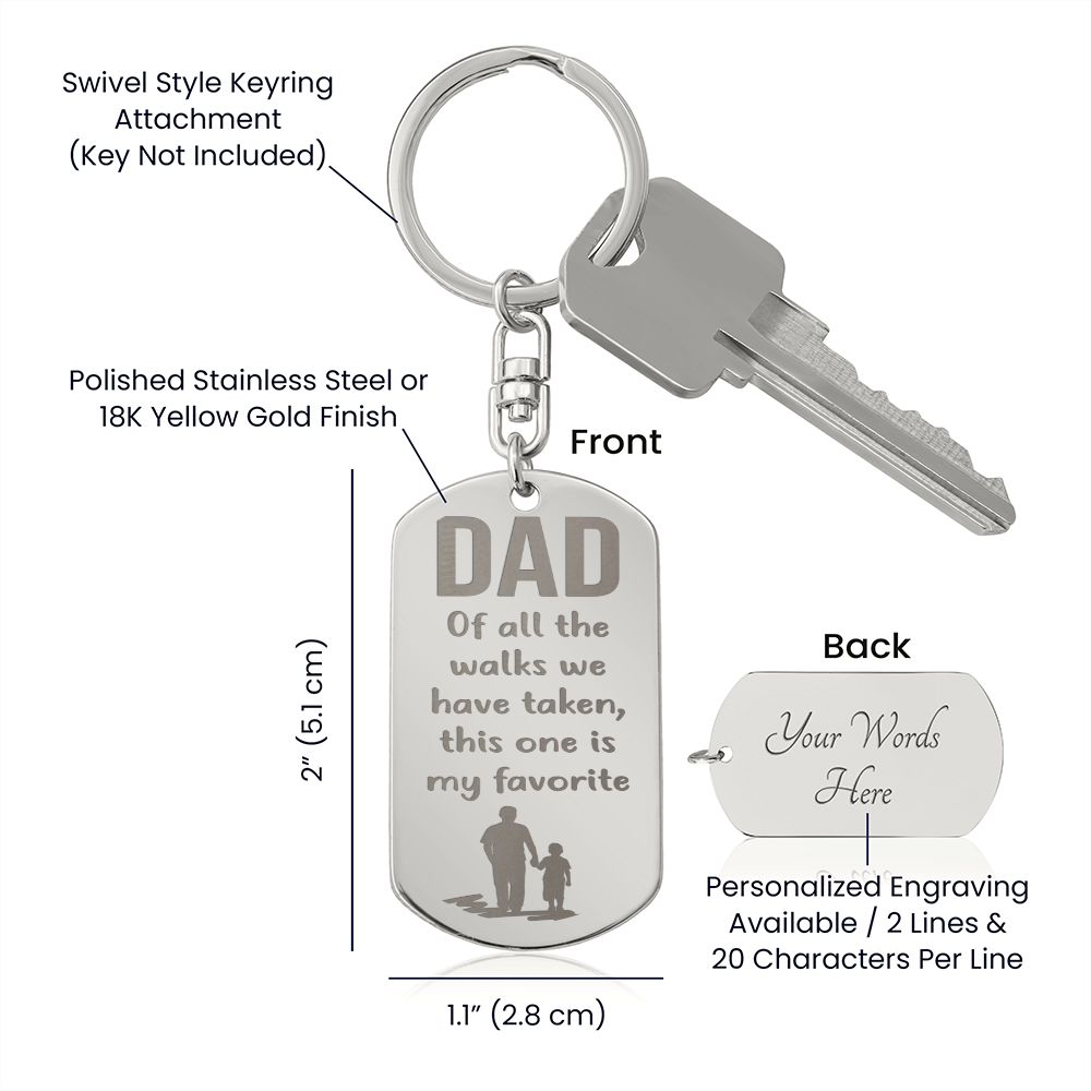 Gift For Dad-My Favorite-Engraved Key Chain