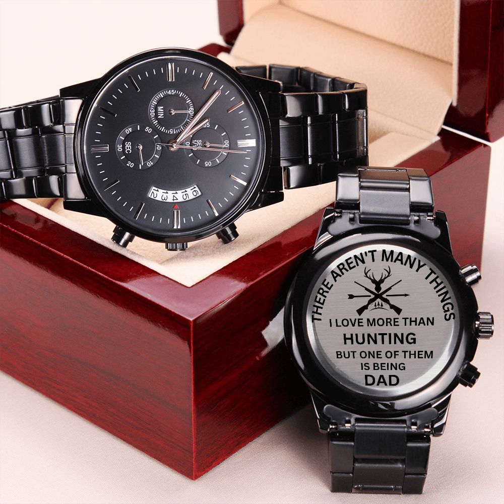 Gift For Dad-I Love Being Dad-Engraved Design Black Chronograph Watch