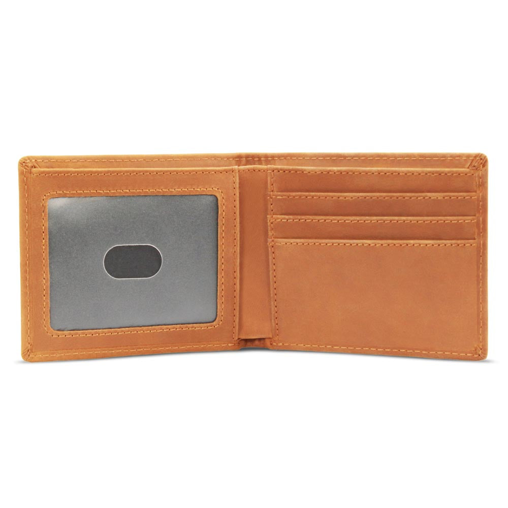 Wallet -Gone Fishing-Genuine full grain cowhide leather (brown)