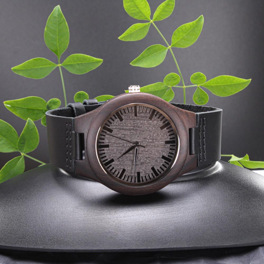 Gift for Dad-Greatest Supporter-Engraved Wooden Watch