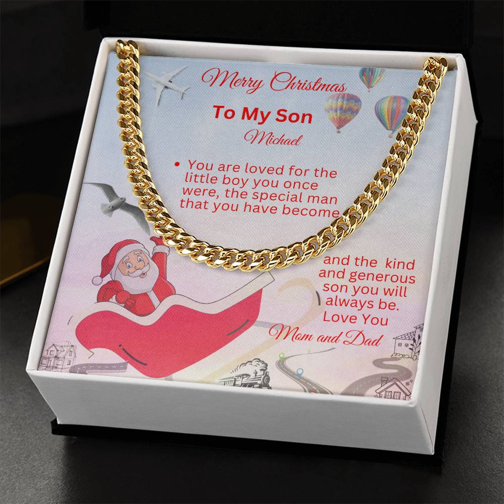 To My Son-Personalized-Kind And Generous-Cuban Chain Necklace