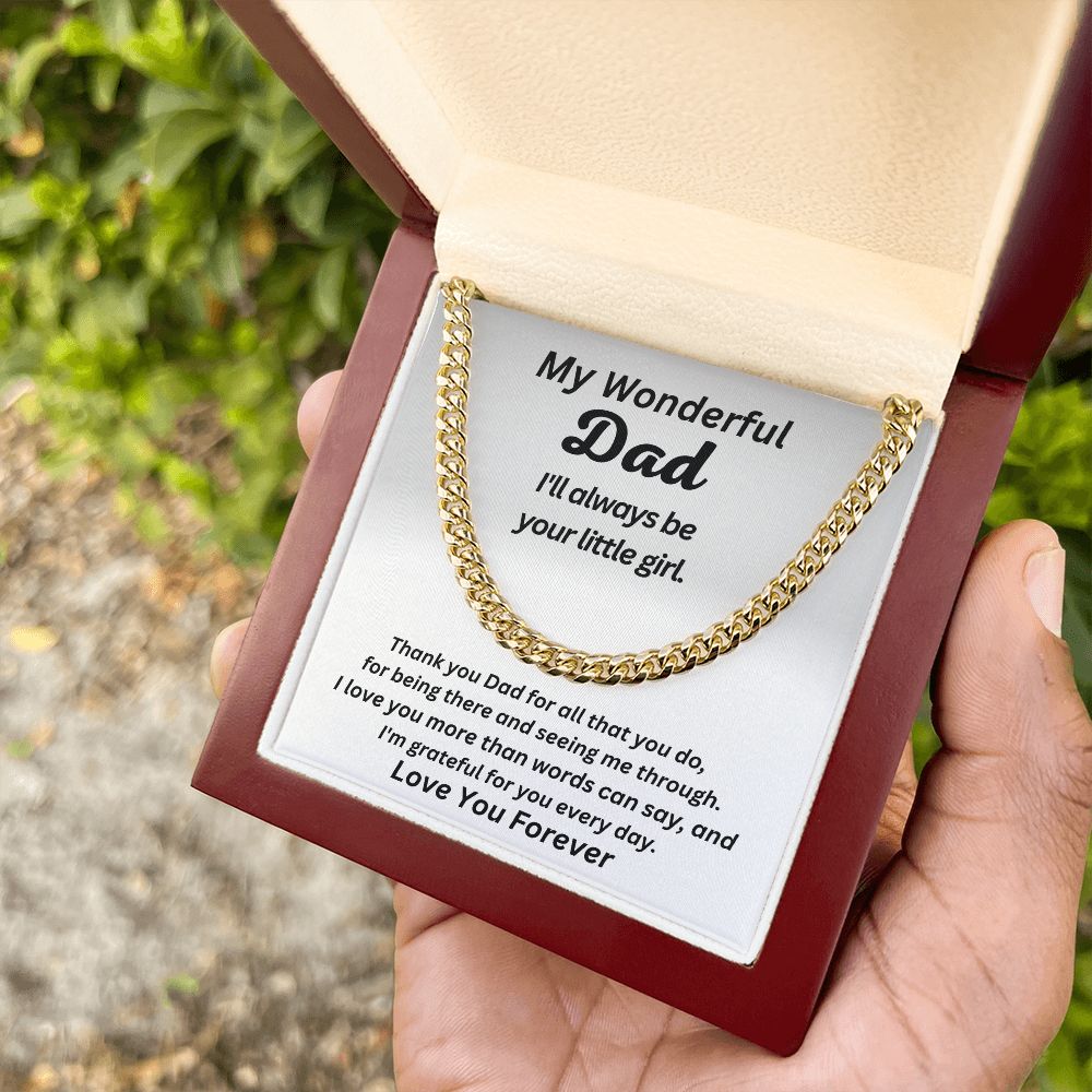 Gift For Dad-I'll Always Be Your Little Girl-Cuban Link Chain Necklace