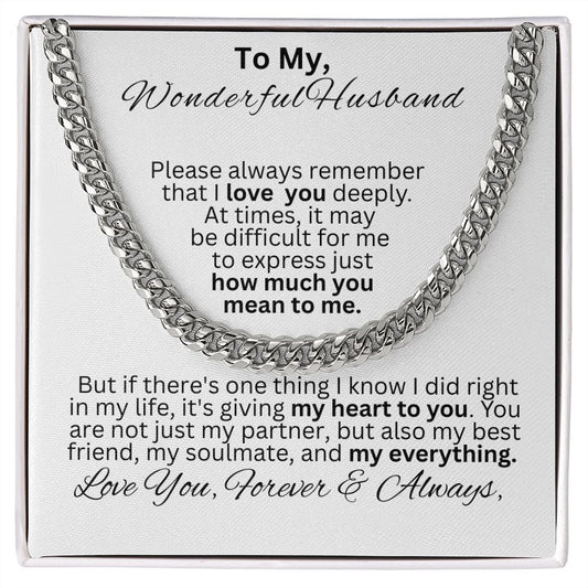 Personalized Gift For Husband-Mr Wonderful-Cuban Chain