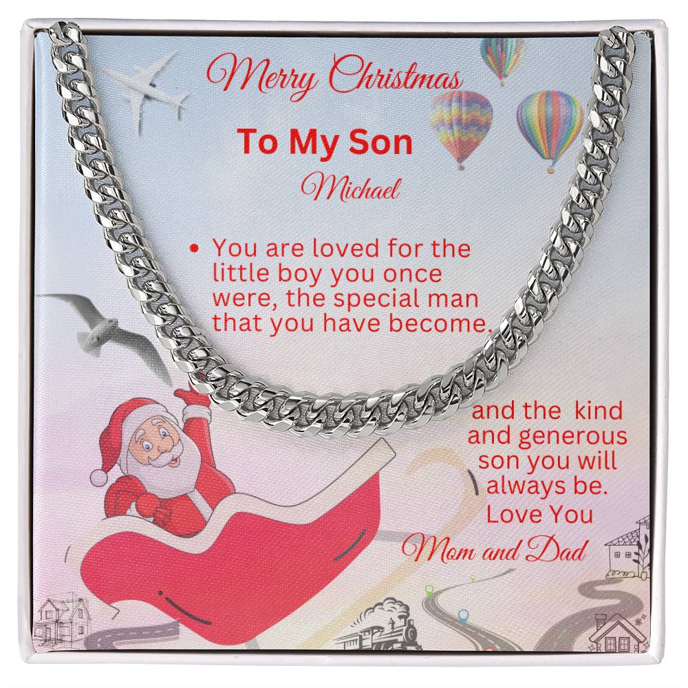 To My Son-Personalized-Kind And Generous-Cuban Chain Necklace