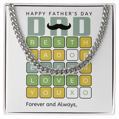 Gift For Dad-Happy Fathers Day, Best Dad Ever, My Hero-Cuban Chain Necklace