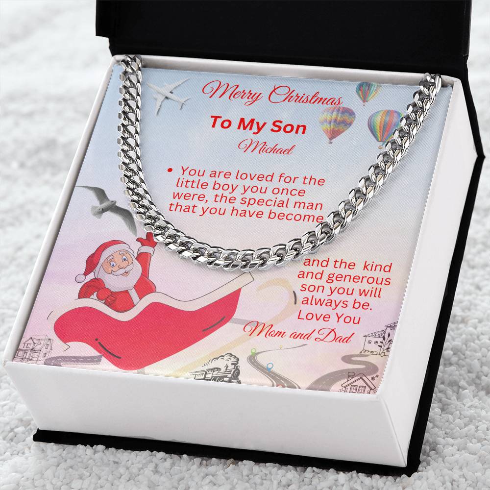 To My Son-Personalized-Kind And Generous-Cuban Chain Necklace