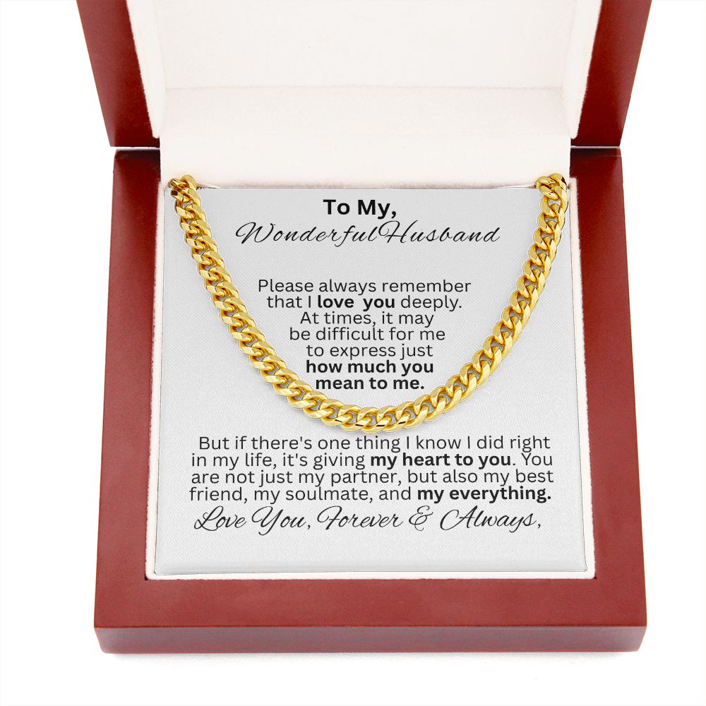 Personalized Gift For Husband-Mr Wonderful-Cuban Chain