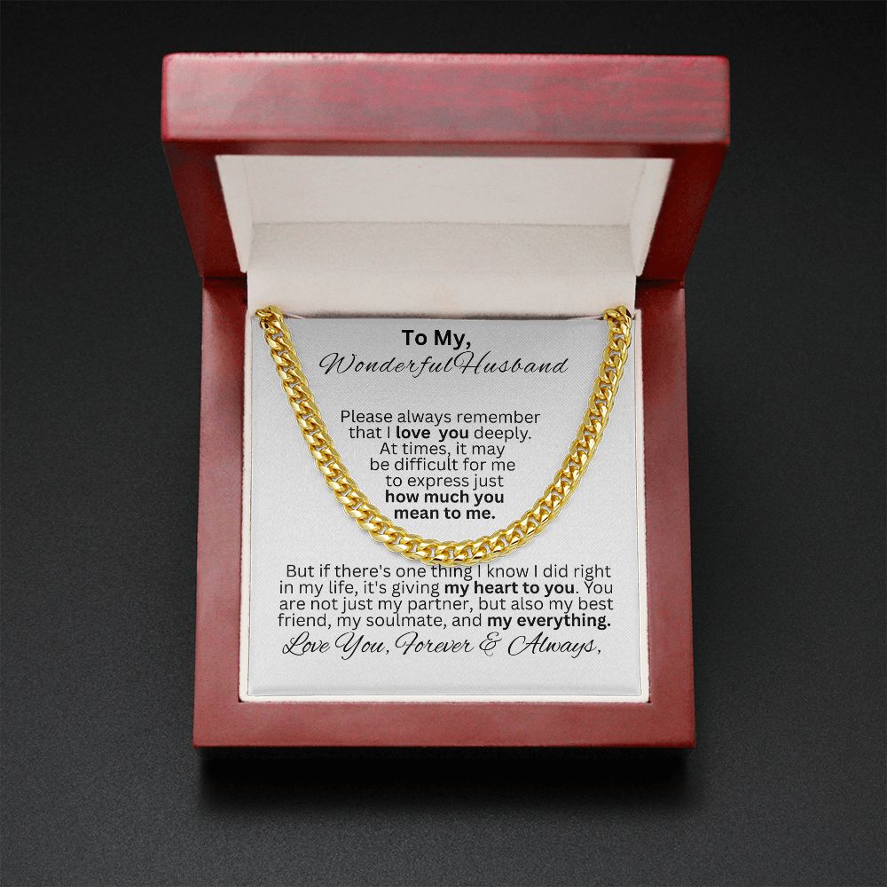 Personalized Gift For Husband-Mr Wonderful-Cuban Chain