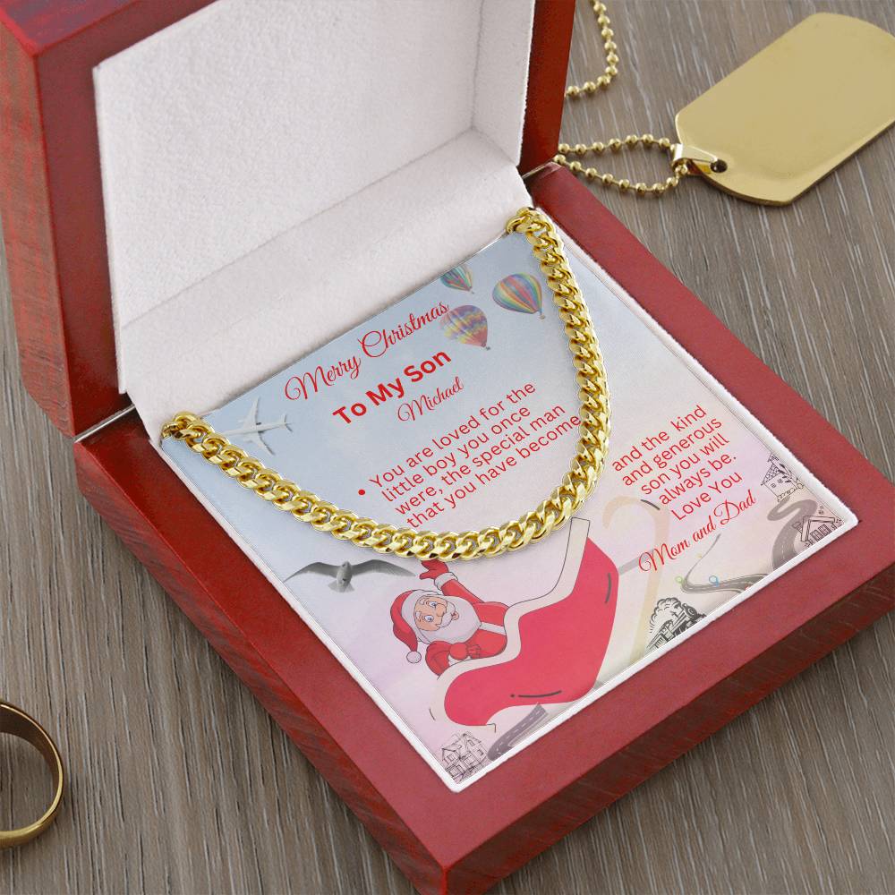 To My Son-Personalized-Kind And Generous-Cuban Chain Necklace