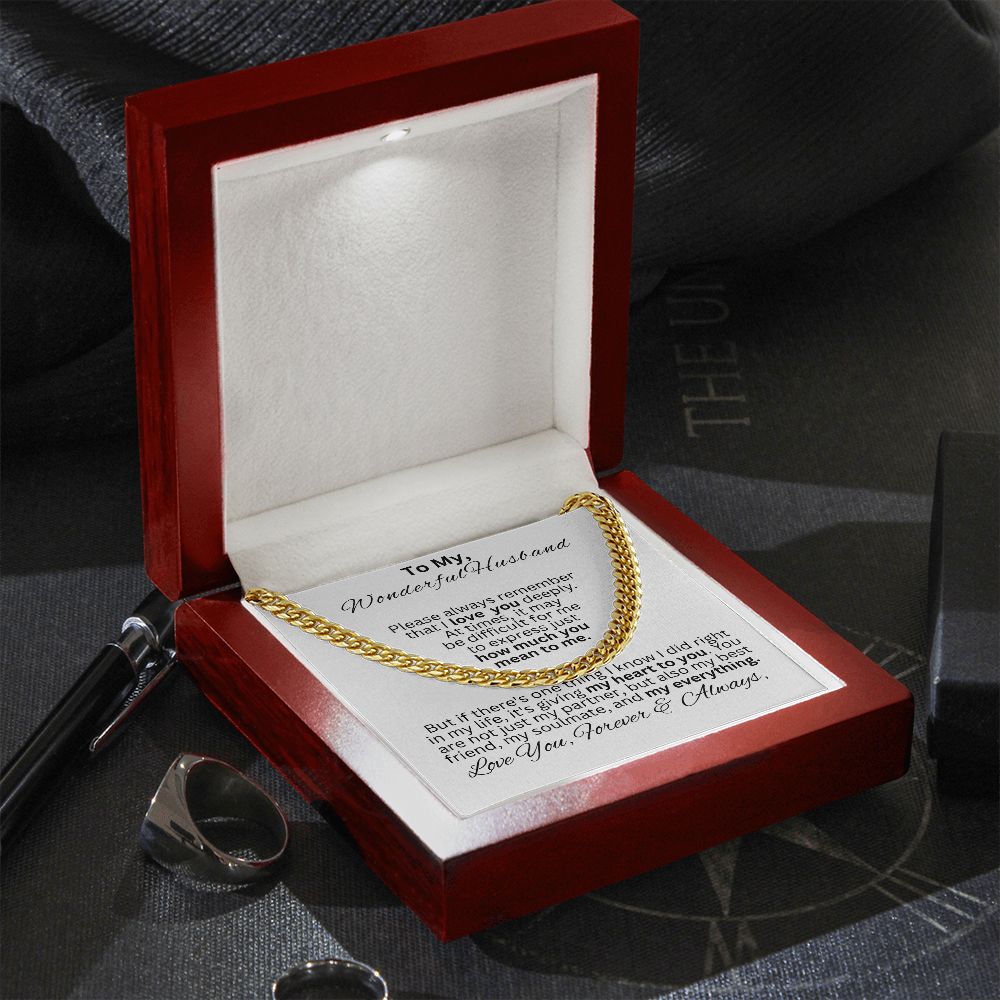 Personalized Gift For Husband-Mr Wonderful-Cuban Chain