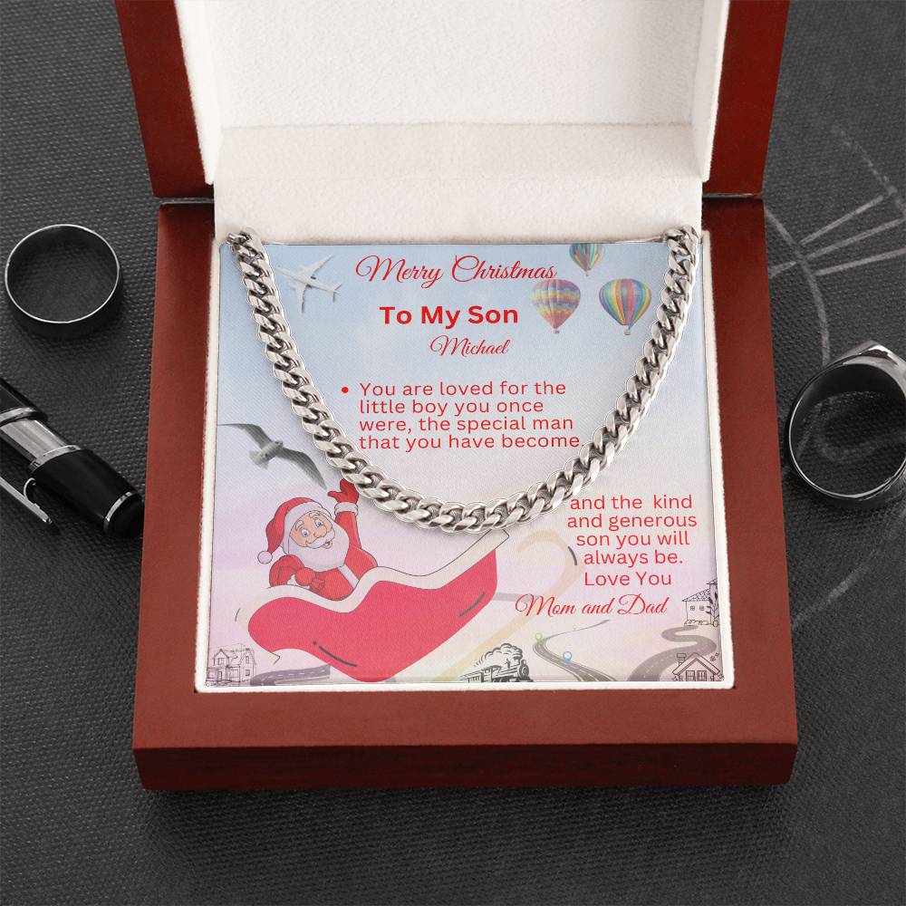 To My Son-Personalized-Kind And Generous-Cuban Chain Necklace