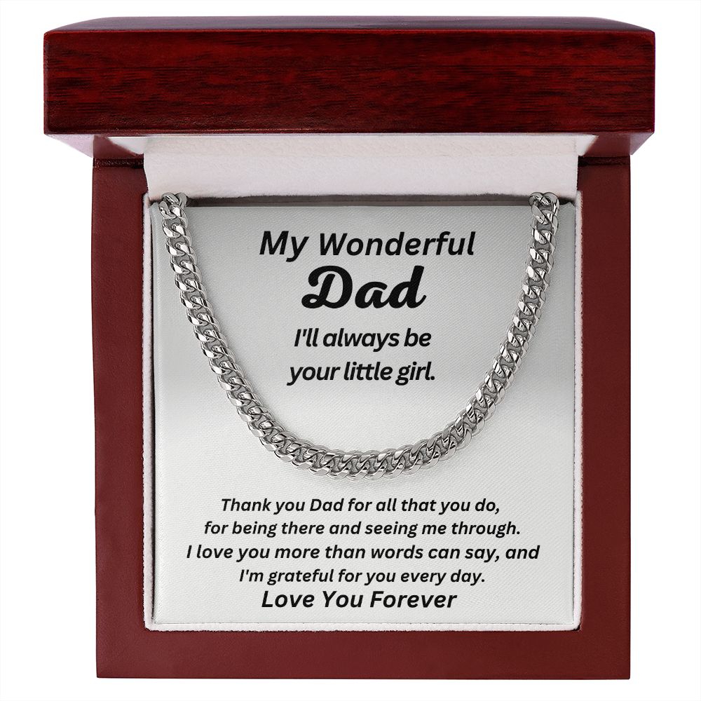 Gift For Dad-I'll Always Be Your Little Girl-Cuban Link Chain Necklace