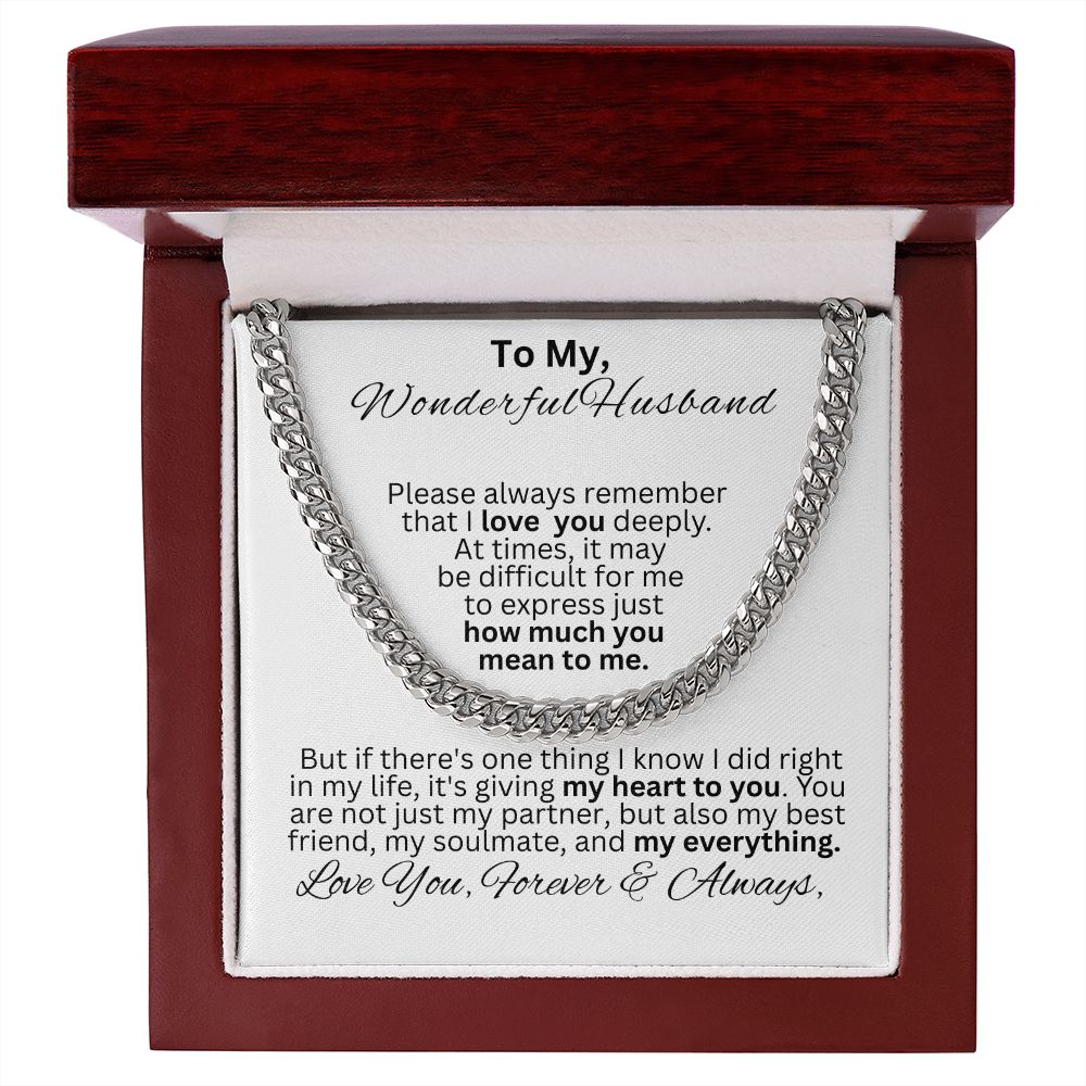 Personalized Gift For Husband-Mr Wonderful-Cuban Chain