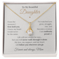 To My Beautiful Daughter – Alluring Beauty Necklace from Mom | Meaningful Message Card Gift