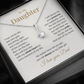 Alluring Beauty pendant necklace in white gold finish – sentimental gift for daughter from dad.”