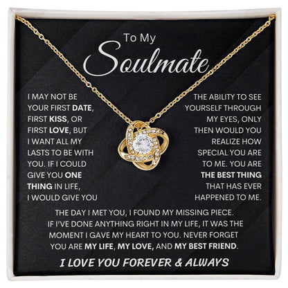 [ ALMOST SOLD OUT ] To My Soulmate| Necklace, Birthday Christmas Jewelry Romantic Gifts For My Wife with Message Card Box  Pendant for Future Wife Soulmate Girlfriend
