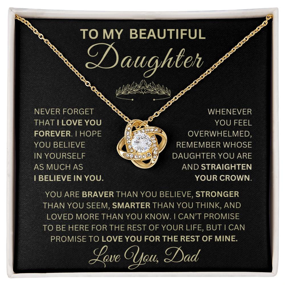 Beautiful Gift for Daughter From Dad "Never Forget That I Love You" Necklace