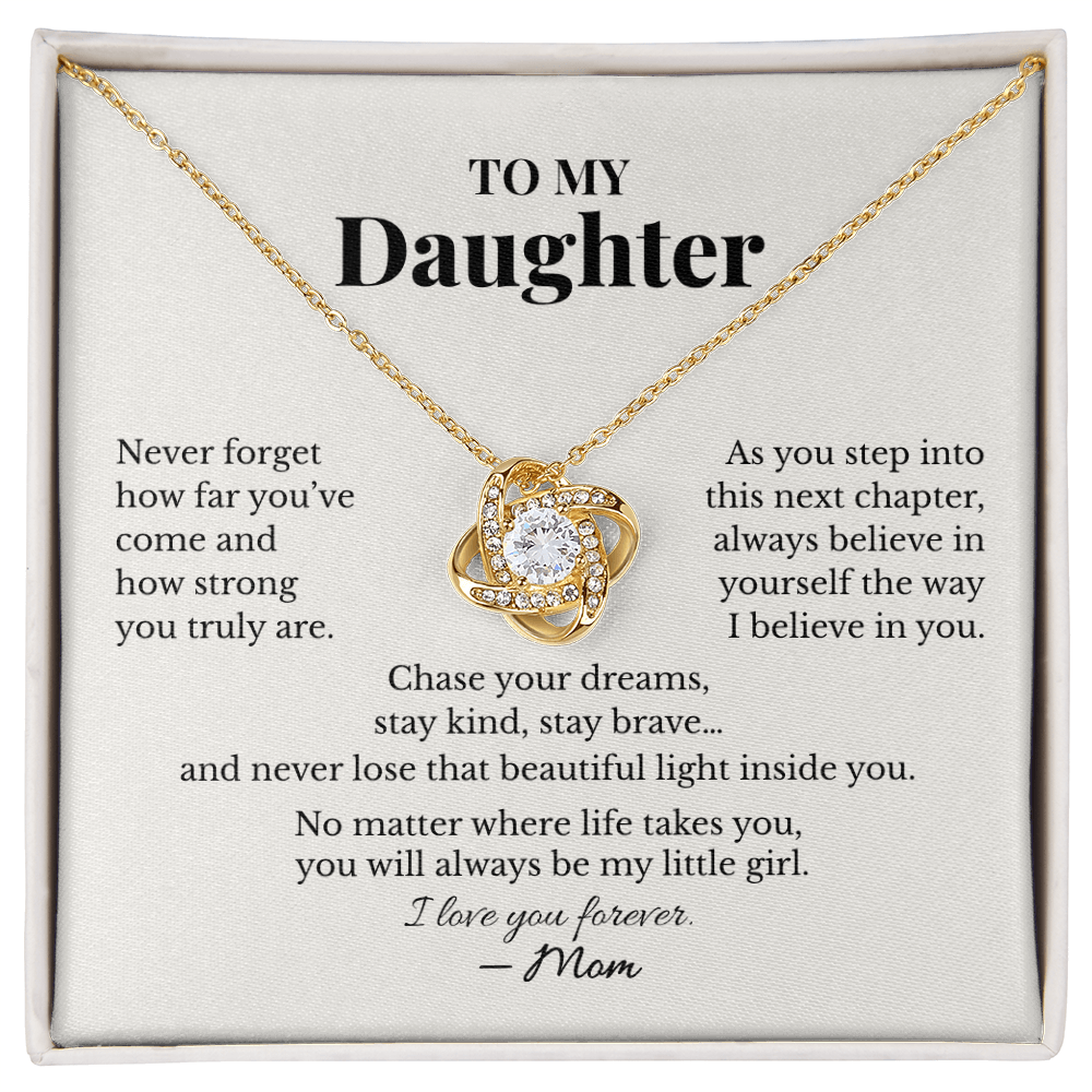 To My Daughter Necklace – Graduation Gift from Mom | Love Knot Necklace