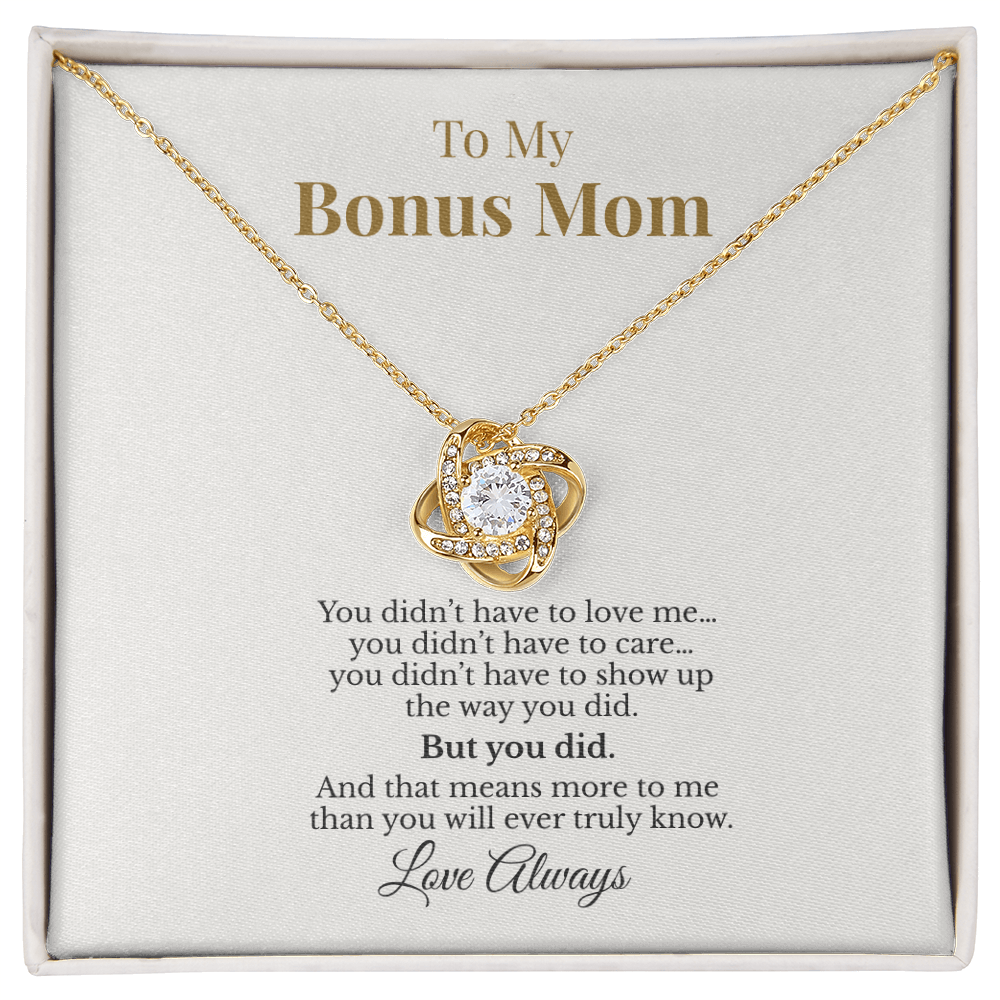 To My Bonus Mom – Love Knot Necklace – Meaningful Mother's Day Gift