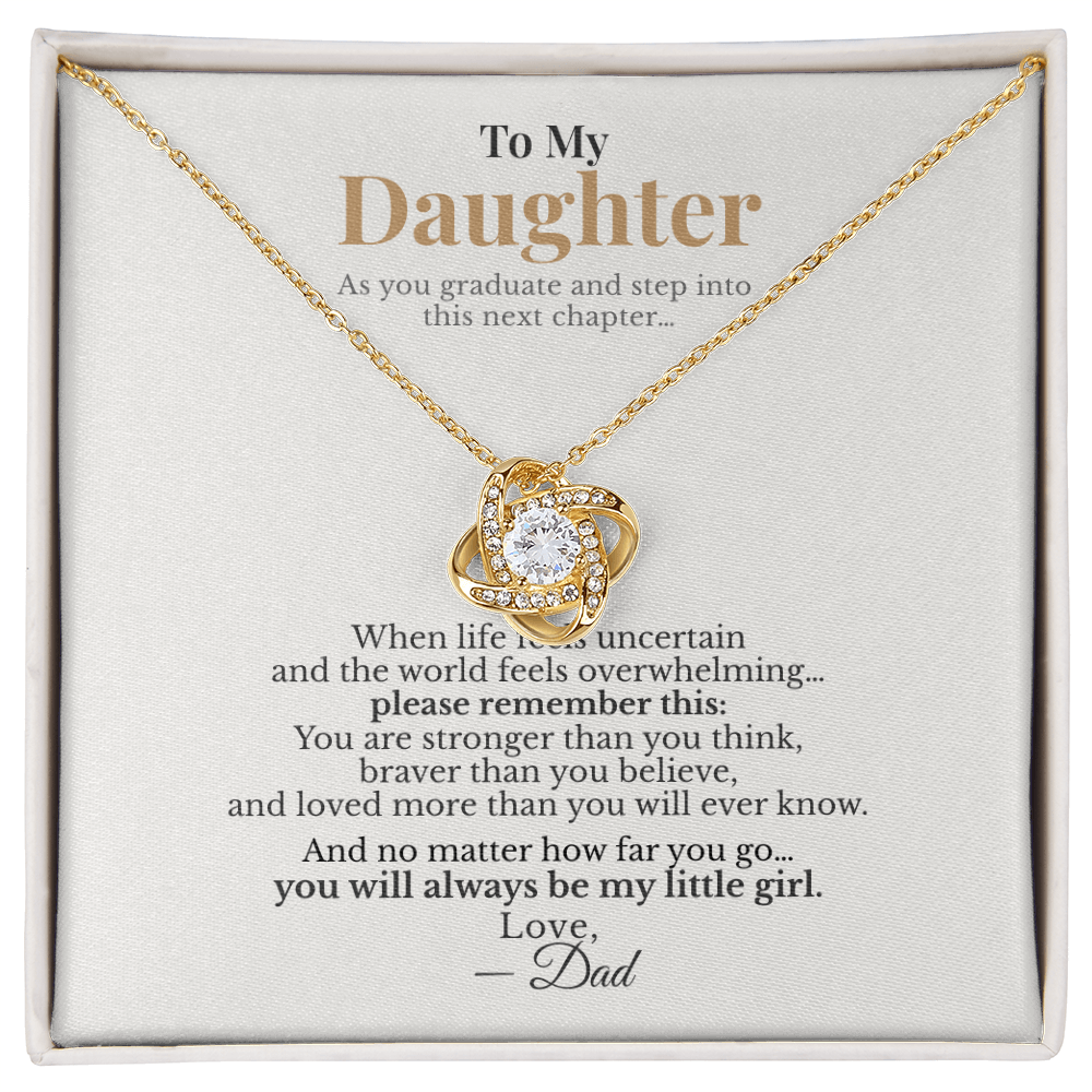 To My Daughter – Graduation Gift from Dad – Love Knot Necklace