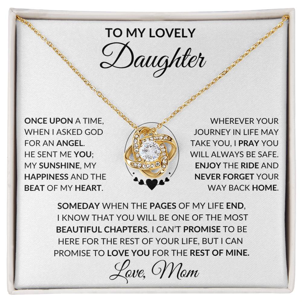 Daughter-Once Upon A  Time- Gift From Mom, Love Knot Necklace- Birthday, Christmas Gift 50% OFF