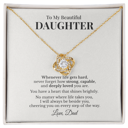 To My Beautiful Daughter Necklace Gift From Dad – Whenever Life Gets Hard