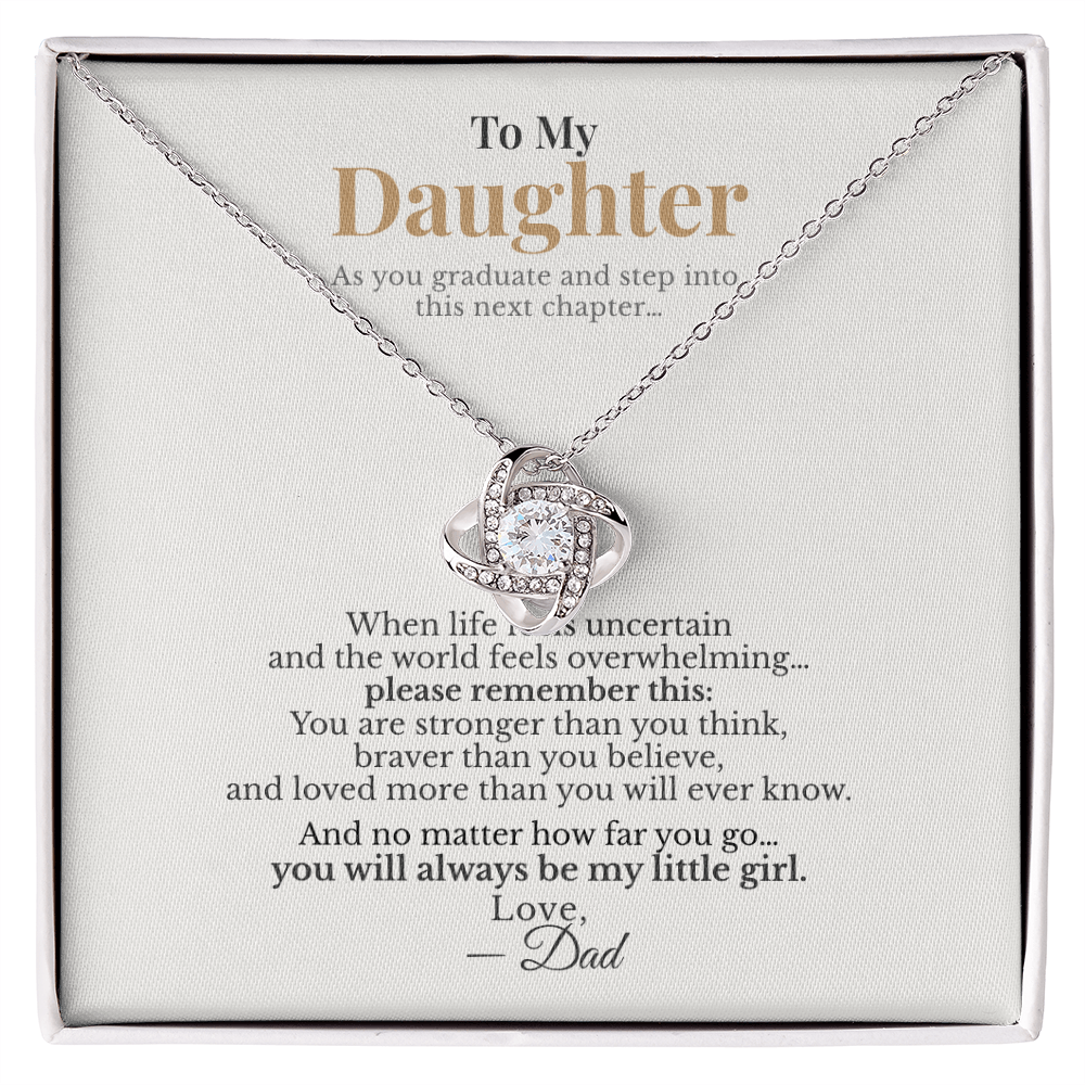 To My Daughter – Graduation Gift from Dad – Love Knot Necklace