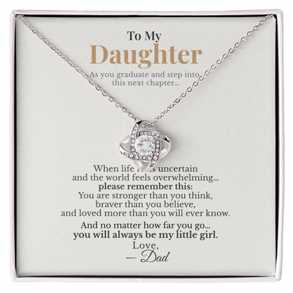 To My Daughter – Graduation Gift from Dad – Love Knot Necklace