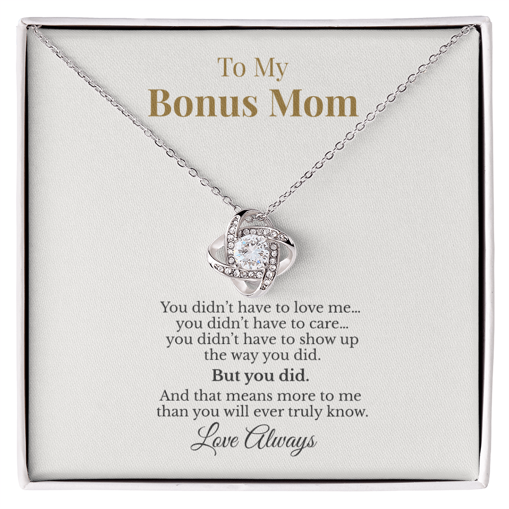 To My Bonus Mom – Love Knot Necklace – Meaningful Mother's Day Gift