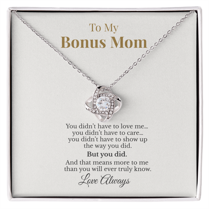 To My Bonus Mom – Love Knot Necklace – Meaningful Mother's Day Gift