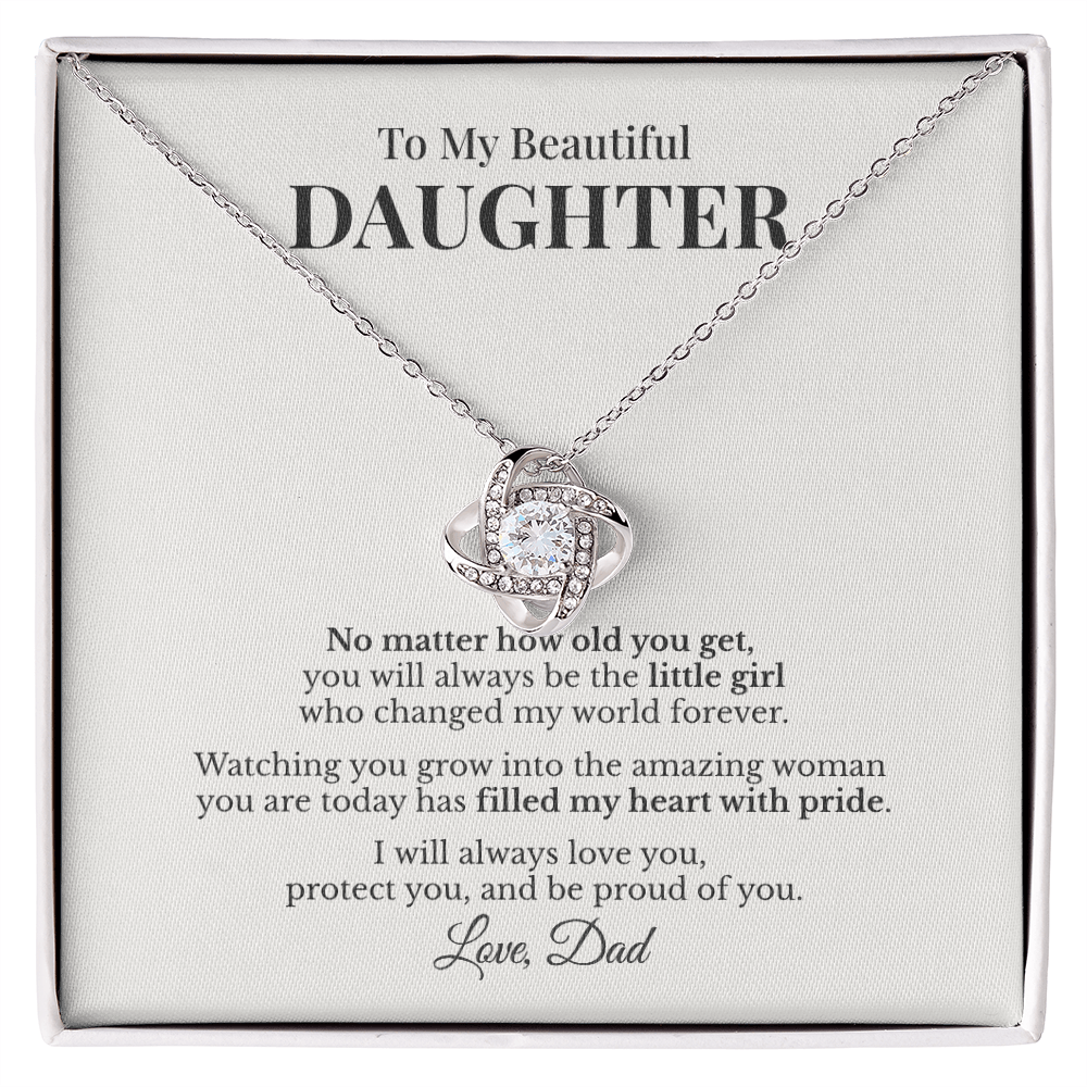 To My Beautiful Daughter Necklace Gift From Dad – No Matter How Old You Get