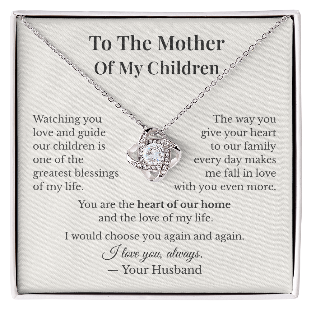To My Wife – Mother of My Children | Love Knot Necklace