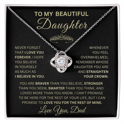 To My Daughter Necklace from Dad – Never Forget I Love You