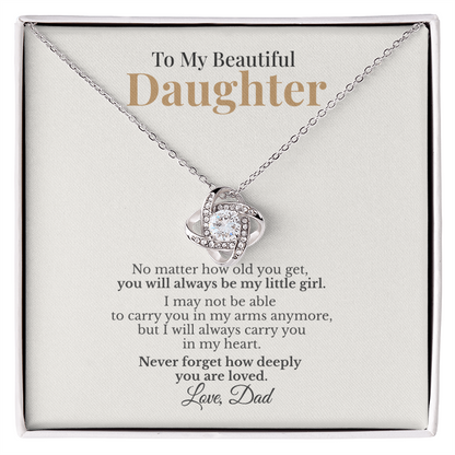 To My Beautiful Daughter Necklace Gift From Dad – You Will Always Be My Little Girl