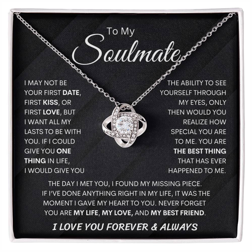 [ ALMOST SOLD OUT ] To My Soulmate| Necklace, Birthday Christmas Jewelry Romantic Gifts For My Wife with Message Card Box  Pendant for Future Wife Soulmate Girlfriend