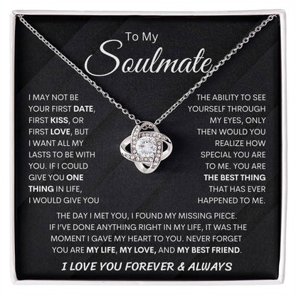 [ ALMOST SOLD OUT ] To My Soulmate| Necklace, Birthday Christmas Jewelry Romantic Gifts For My Wife with Message Card Box  Pendant for Future Wife Soulmate Girlfriend