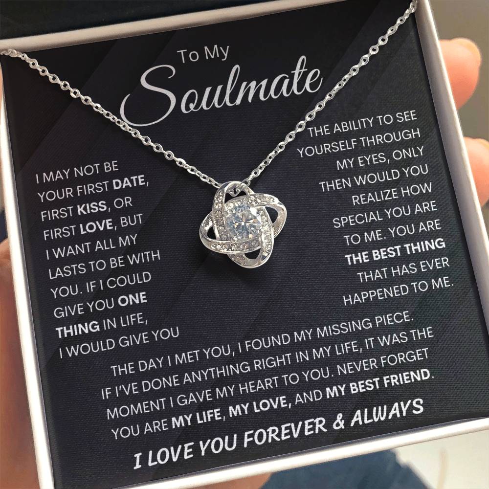 [ ALMOST SOLD OUT ] To My Soulmate| Necklace, Birthday Christmas Jewelry Romantic Gifts For My Wife with Message Card Box  Pendant for Future Wife Soulmate Girlfriend