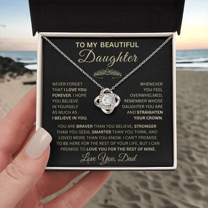 Beautiful Gift for Daughter From Dad "Never Forget That I Love You" Necklace