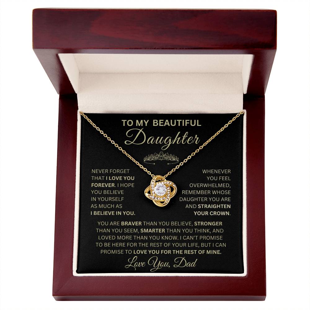 Beautiful Gift for Daughter From Dad "Never Forget That I Love You" Necklace